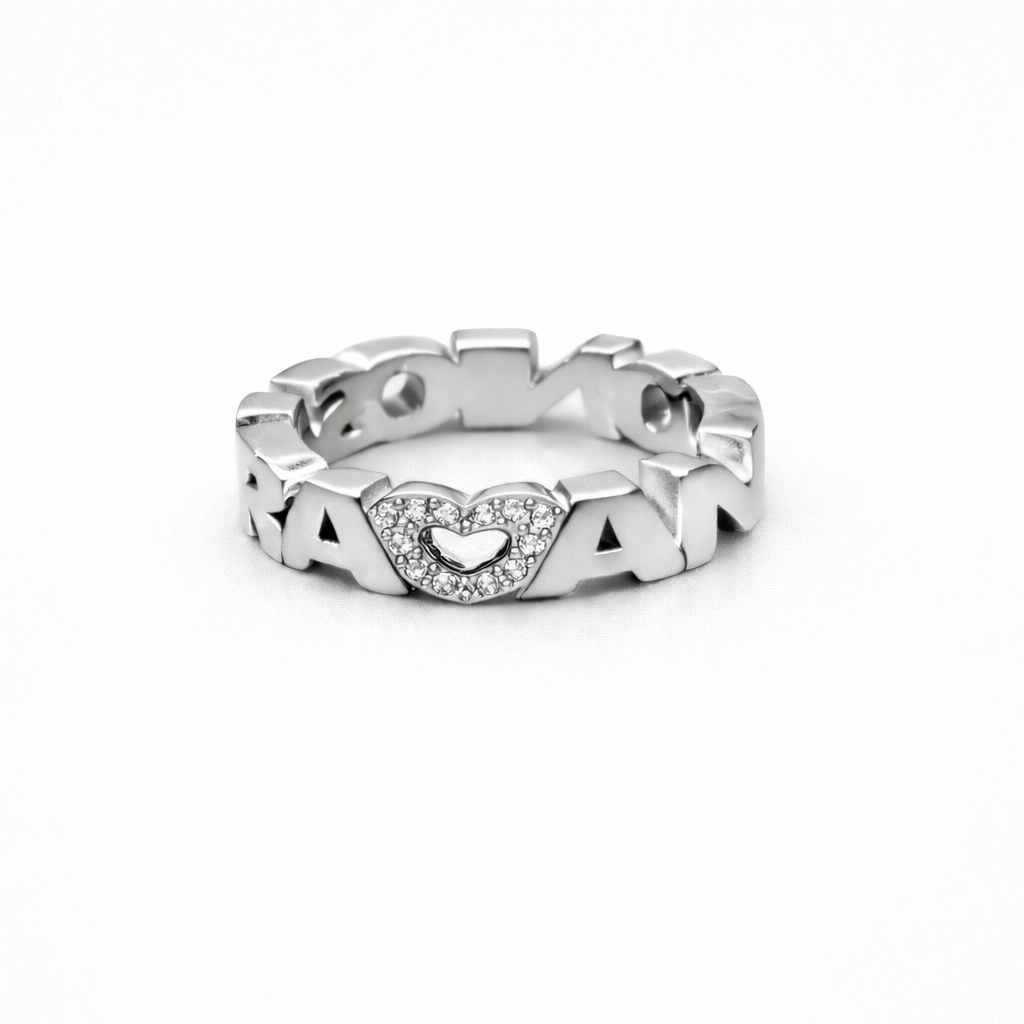 Anello Legame Rettangolare Cuore con Diamanti Oro 750