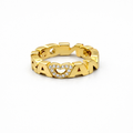 Anello Legame Rettangolare Cuore con zirconi Argento 925